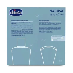 Chicco Natural Sensation - Cofanetto igiene neonato per il bagnetto e il cambio, 2 pezzi