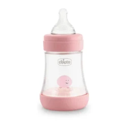 Chicco Perfect 5 - Biberon anticolica rosa a flusso lento per l'allattamento, 1 biberon da 150 ml