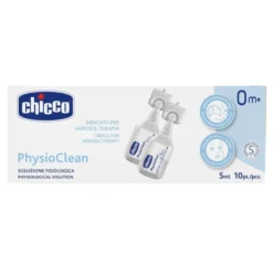Chicco PhysioClean - Soluzione salina isotonica per igiene nasale e oculare, 10 flaconcini da 5 ml