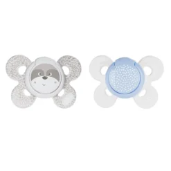 Chicco PhysioForma Comfort 0-6m - Succhietto in silicone blu per lo sviluppo della bocca, 2 pezzi