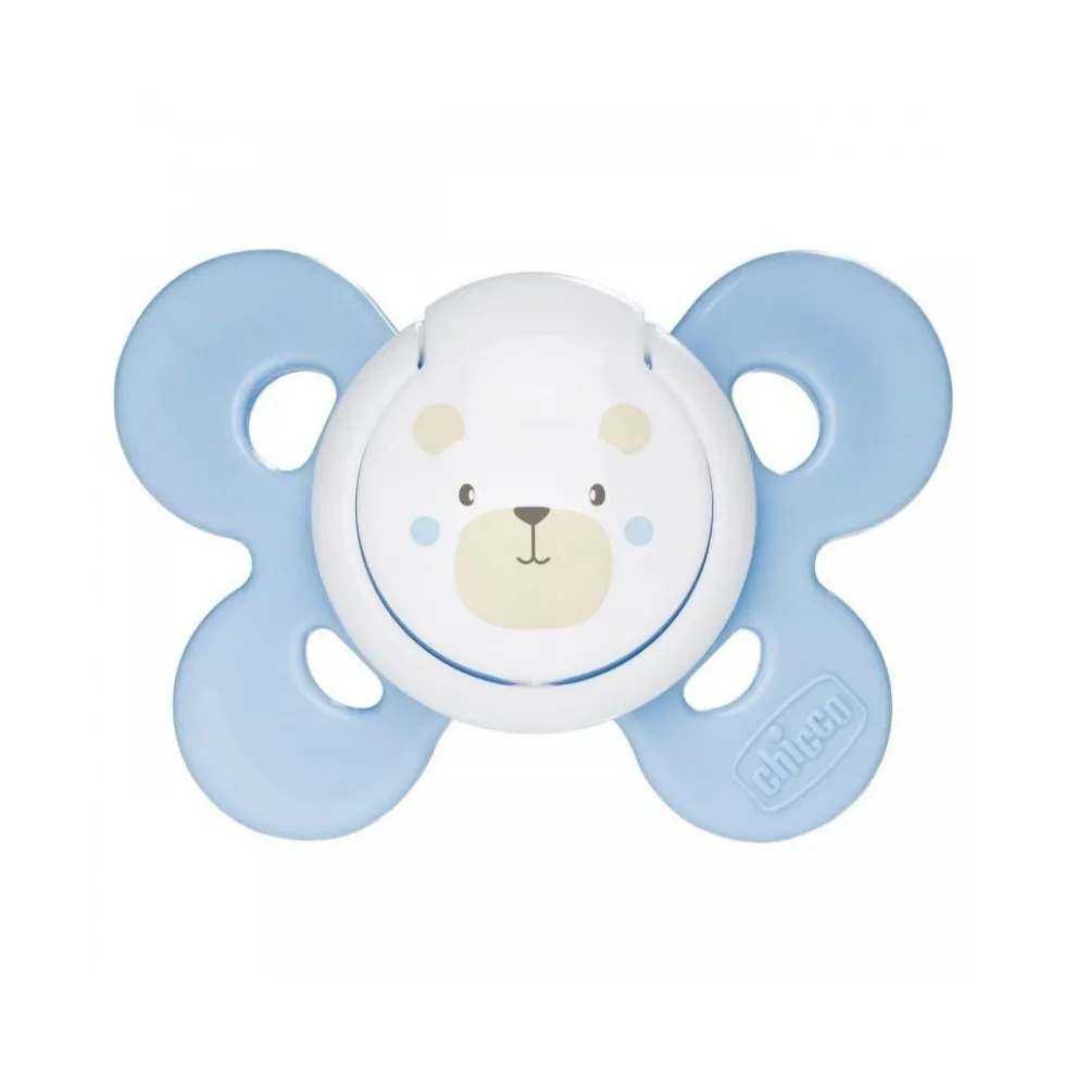 Chicco PhysioForma Comfort 0-6m - Succhietto in silicone azzurro per lo sviluppo orale, 1 pezzo