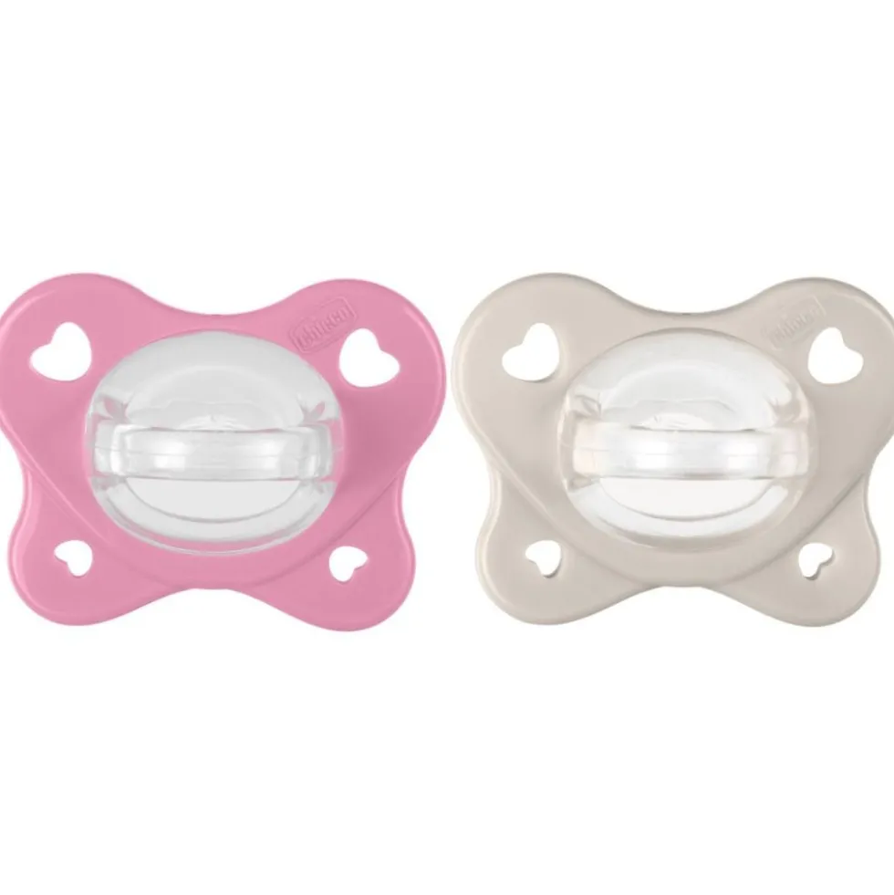 Chicco Physioforma - Dual Soft Succhietto Gommotto 6-16M Rosa, 2 pezzi