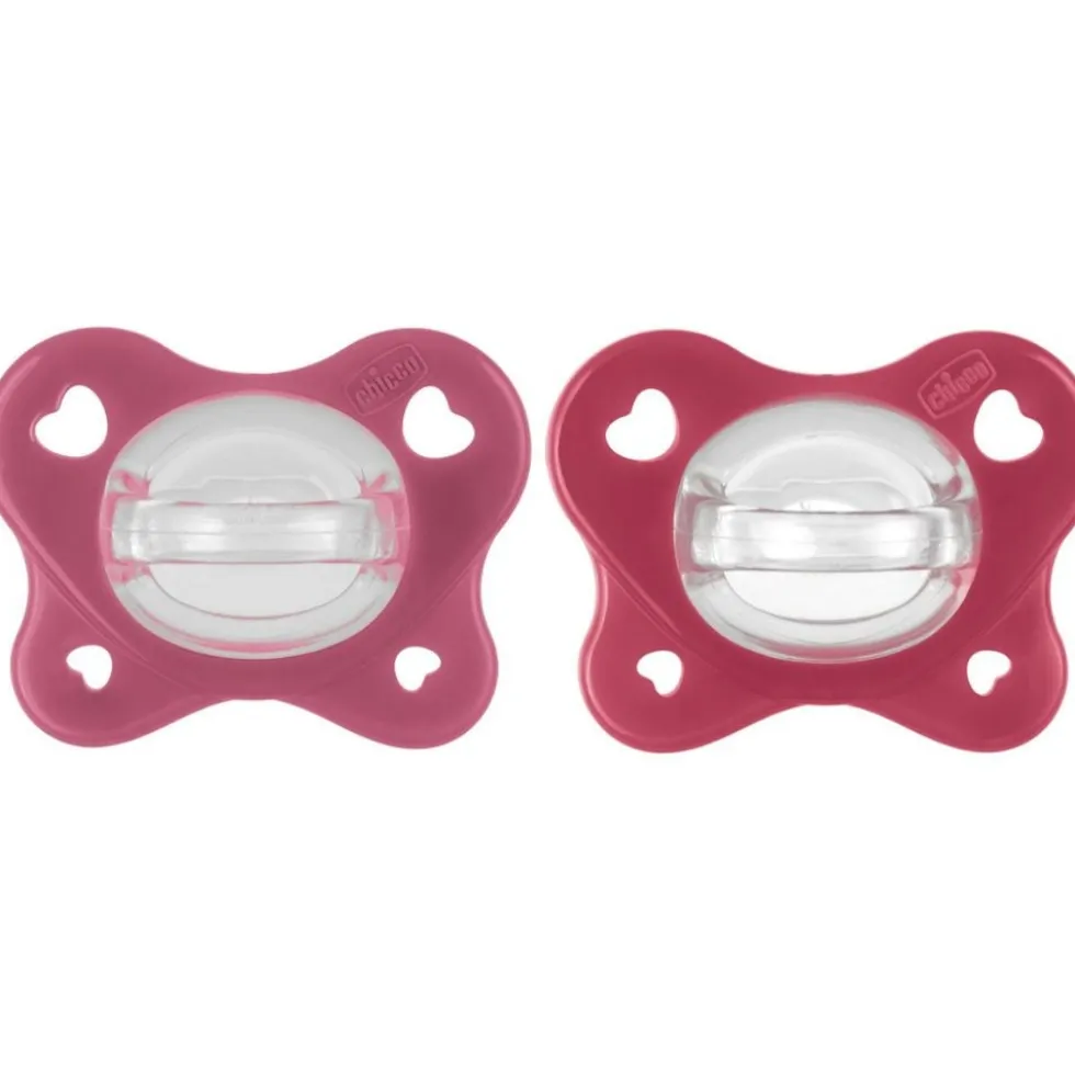Chicco Physioforma - Dual Soft Succhietto Gommotto 16-36M Rosa, 2 pezzi