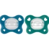 Chicco Physioforma - Dual Soft Succhietto Gommotto 16-36M Azzurro, 2 pezzi