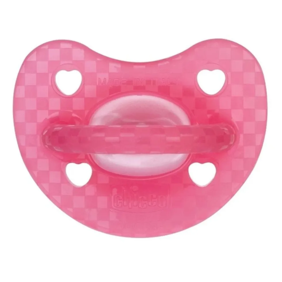 Chicco Physioforma Luxe Fluo - Succhietto in silicone rosa 16-36 mesi per il comfort, 1 pezzo