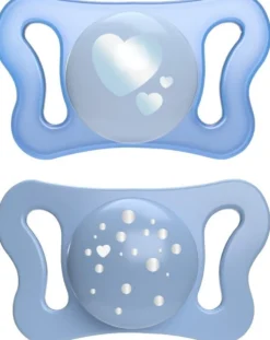 Chicco PhysioForma - Micrò Succhietto 0-2M Tettarella Silicone Azzurro, 2 Pezzi