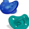 Chicco PhysioForma - Succhietto Gommotto 6-16M Soft Silicone Verde Blu, 2 Pezzi