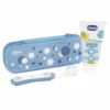 Chicco Set Dentale 6M+ Dentifricio Mela Banana 50ml + Spazzolino Colore Azzurro