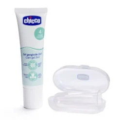 Chicco Set Igiene Orale Primi Mesi 4M+ Spazzolino da Dito + Gel Gengivale 30ml