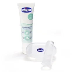 Chicco Set Igiene Orale Primi Mesi 4M+ Spazzolino da Dito + Gel Gengivale 30ml