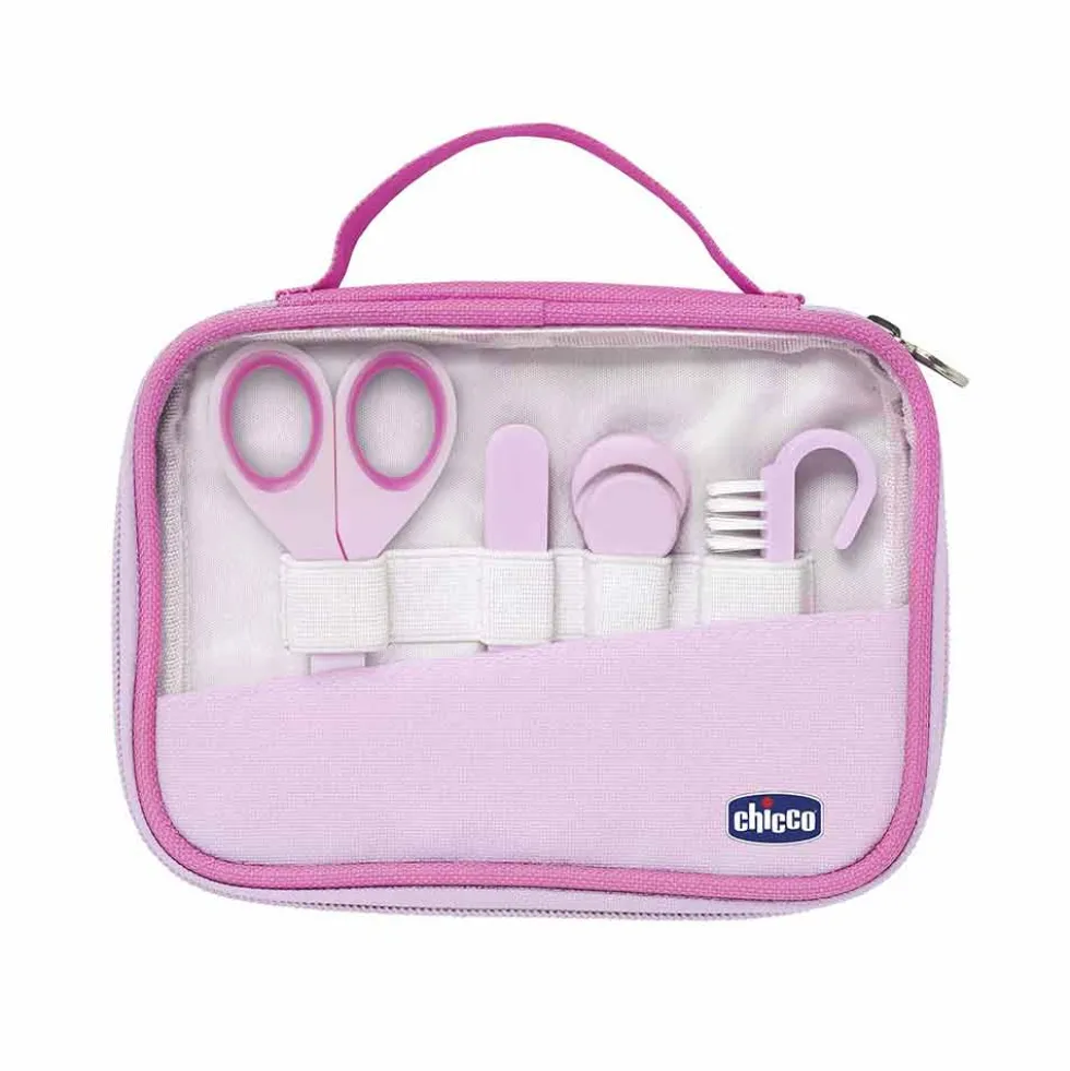 Chicco Set unghie mani felici rosa - Kit per la cura delle unghie dei neonati, 4 accessori