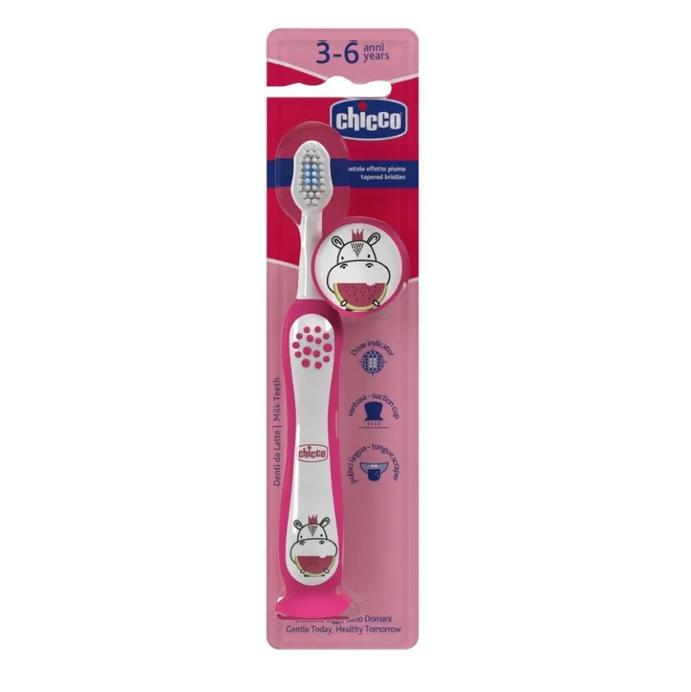 Chicco Spazzolino 3-6 anni colore Rosa, 1 pezzo
