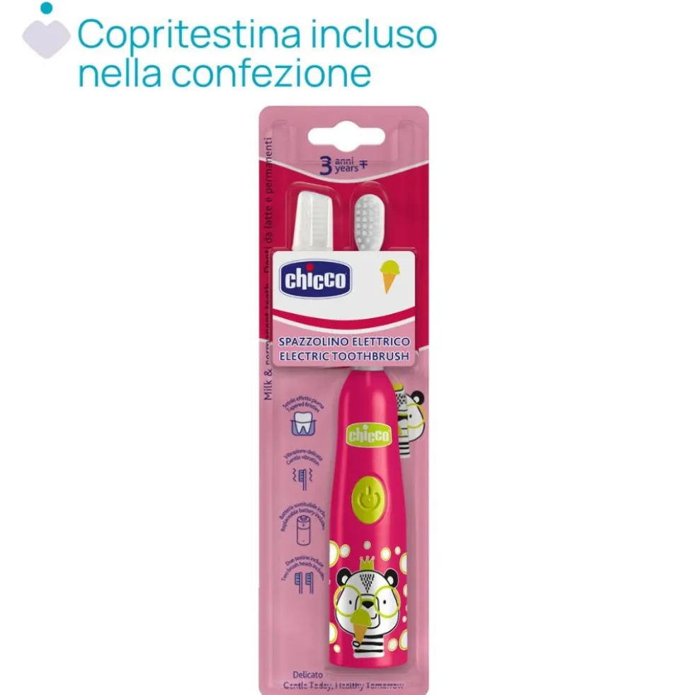 Chicco Spazzolino Elettrico 3+ Colore Rosa Panda, 1 Pezzo