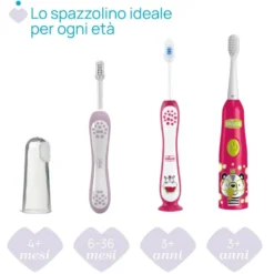 Chicco Spazzolino Primi Denti 6-36 mesi - Spazzolino manuale per l'igiene orale, 1 pezzo rosa