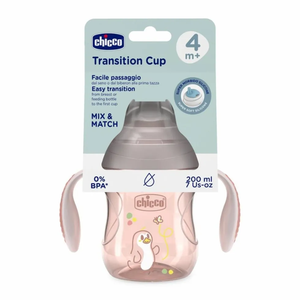 Chicco Tansition Cup Tazza 4m+ colore Rosa, 200ml