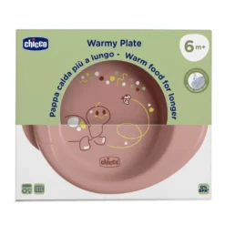 Chicco Warmy Plate Piatto per Pappa Calda 6m+ Rosa, 1 pezzo