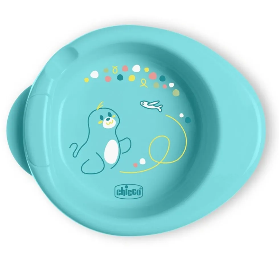 Chicco Warmy Plate Piatto per Pappa Calda 6m+ Azzurro, 1 pezzo