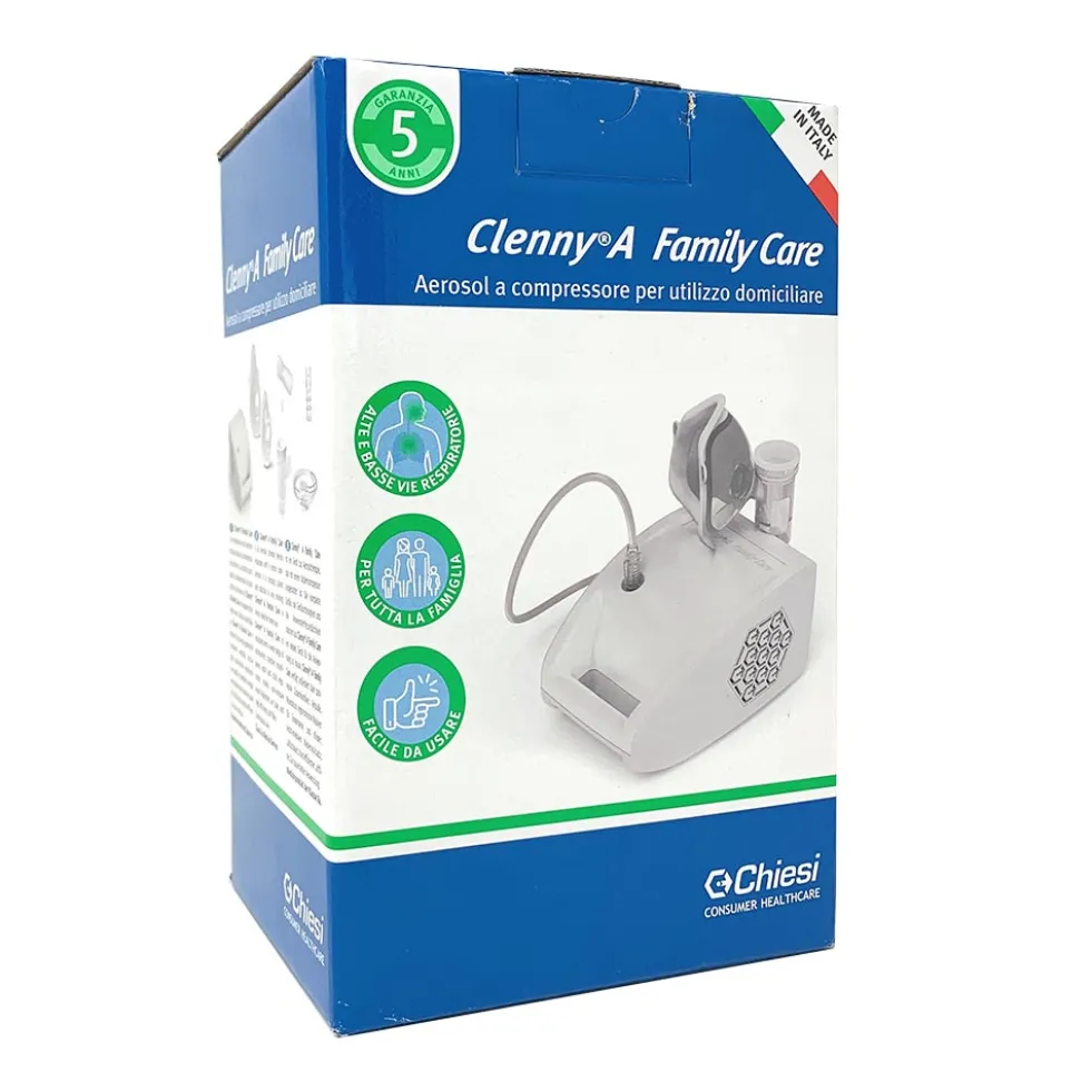 Chiesi Clenny A Family Care - Aerosol a compressore per la terapia respiratoria, 1 dispositivo