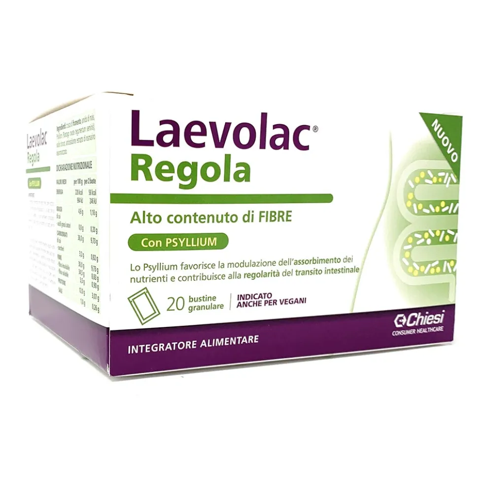 Chiesi Farmaceutici Laevolac Regola - Integratore alimentare per il transito intestinale, 20 buste