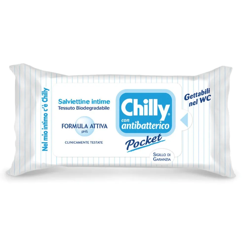 Chilly Salviettine Pocket Antibatteriche Formula Attiva pH5, 12 Salviette