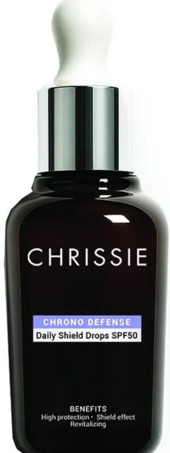 Chrissie Chrono Defense Daily Shield Drops SPF50 Fluido fotoprotettivo viso, 30 ml
