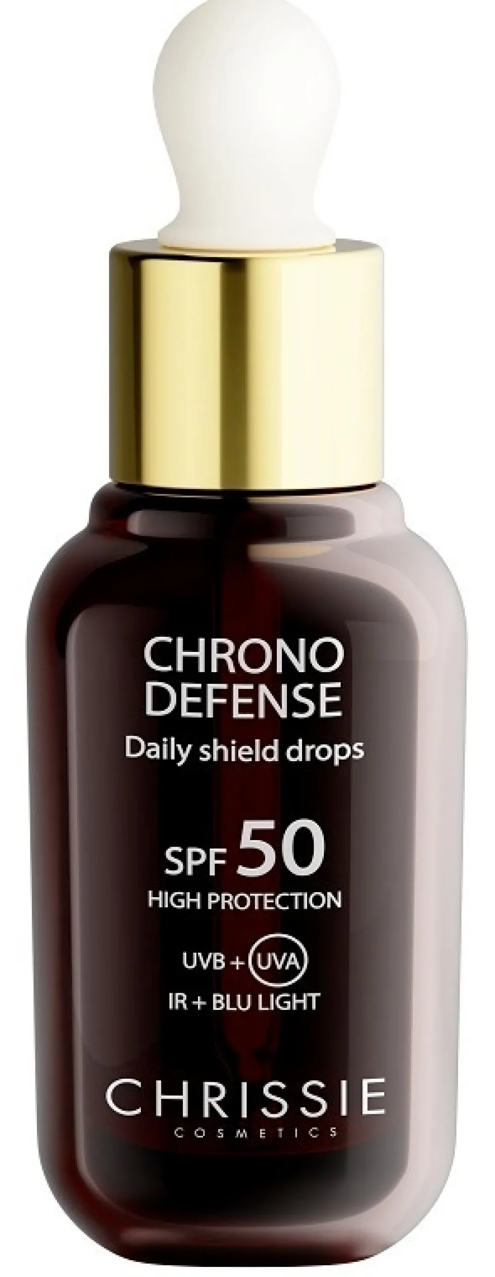 Chrissie Cosmetics Daily Shield Drops Chrono Defense SPF50 Alta Protezione, 30ml