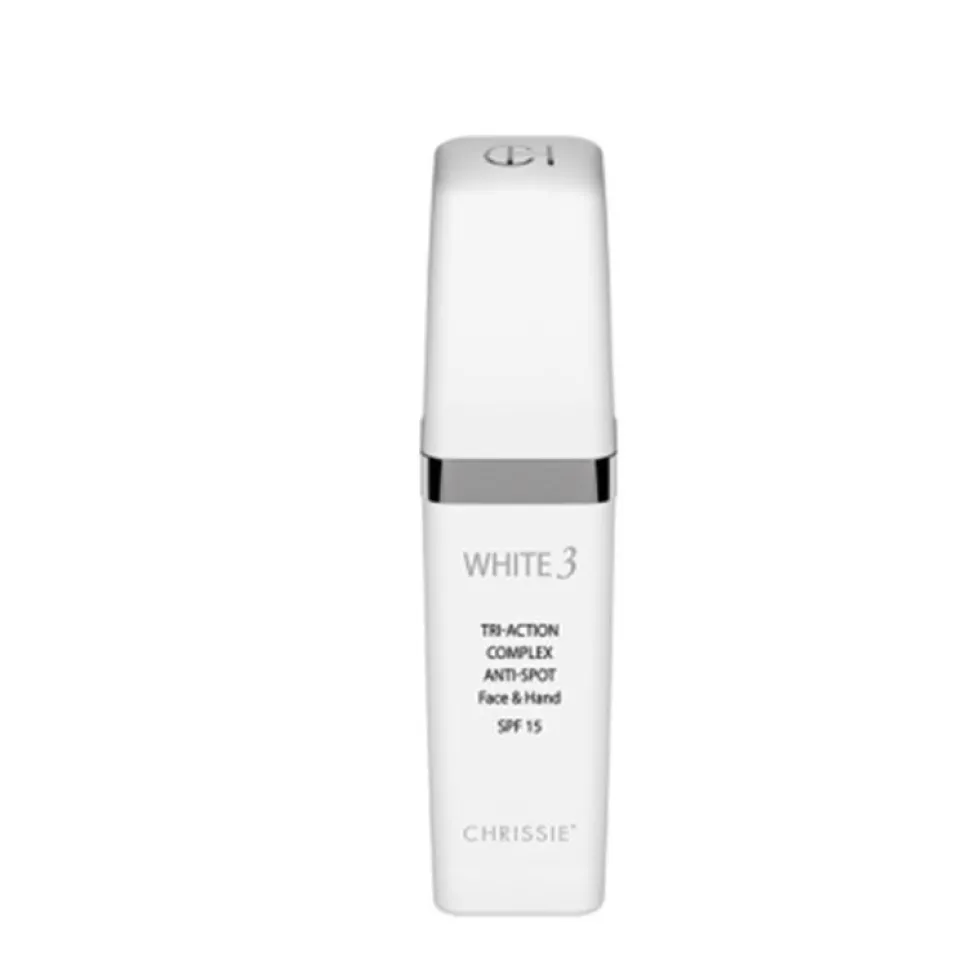 Chrissie White 3 - Tri-Action Complex SPF 15 Siero antimacchia per il viso e le mani, 30 ml