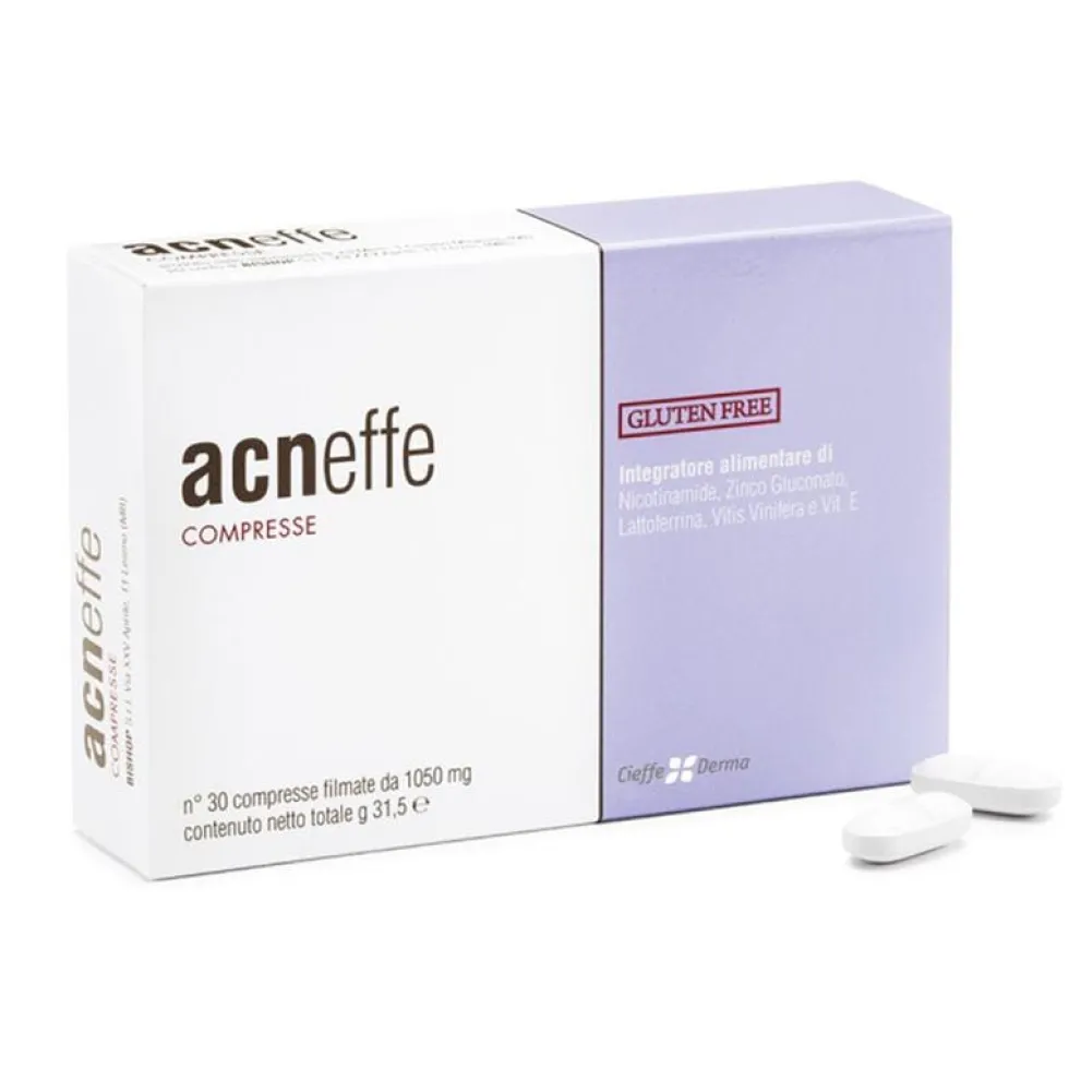 Cieffe Derma Acneffe - Integratore alimentare per la pelle acneica, 30 compresse