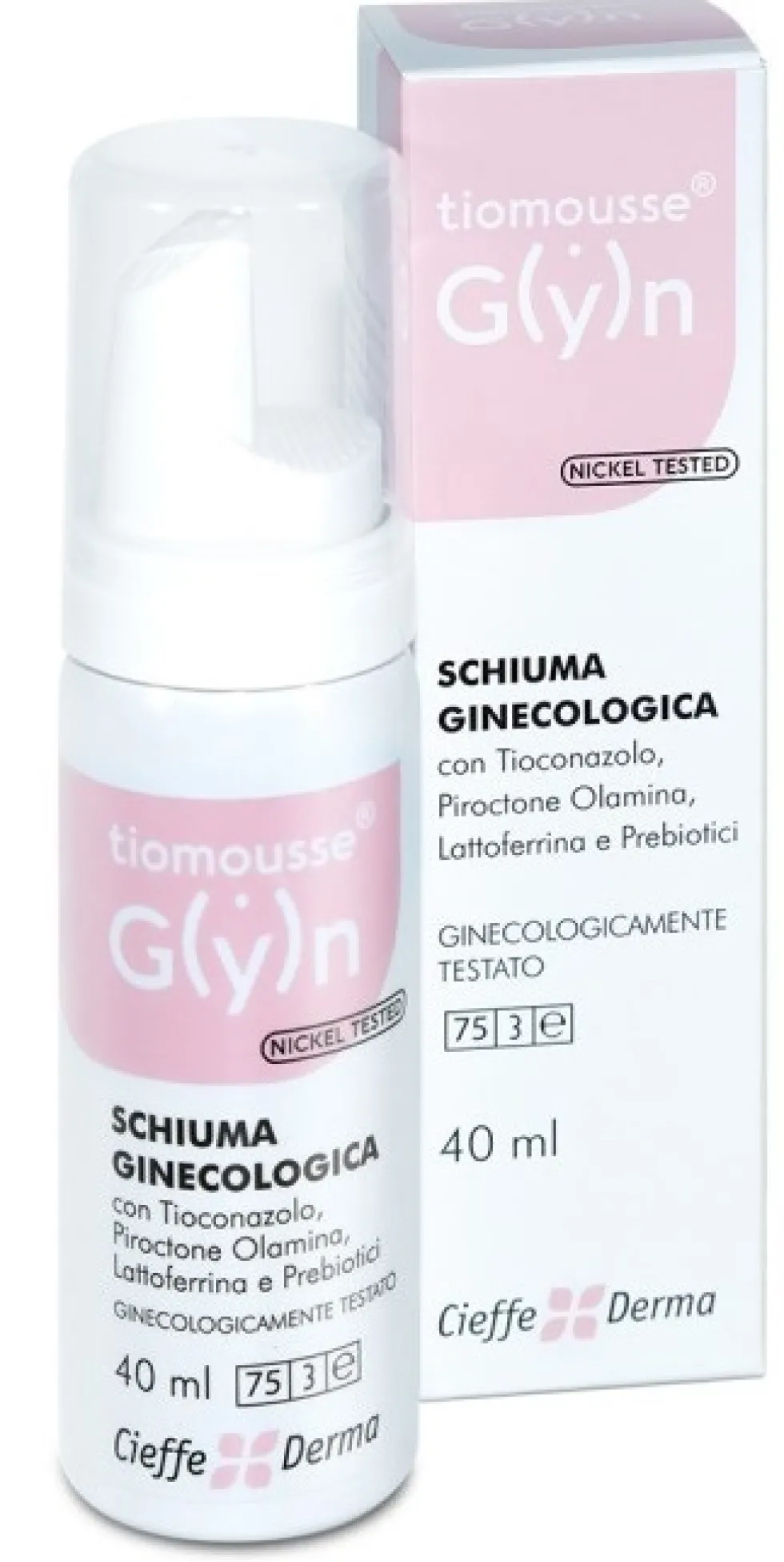 Cieffe Derma Tiomousse Gyn - Mousse detergente antimicotica per il trattamento delle micosi, 40 ml
