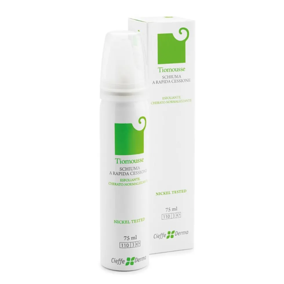 Cieffe Derma Tiomousse - Schiuma esfoliante per il trattamento di micosi e forfora, 75 ml