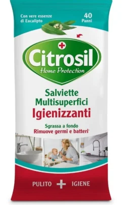 Citrosil Home Protection Salviette Igienizzanti Multisuperfici Eucalipto,40Panni