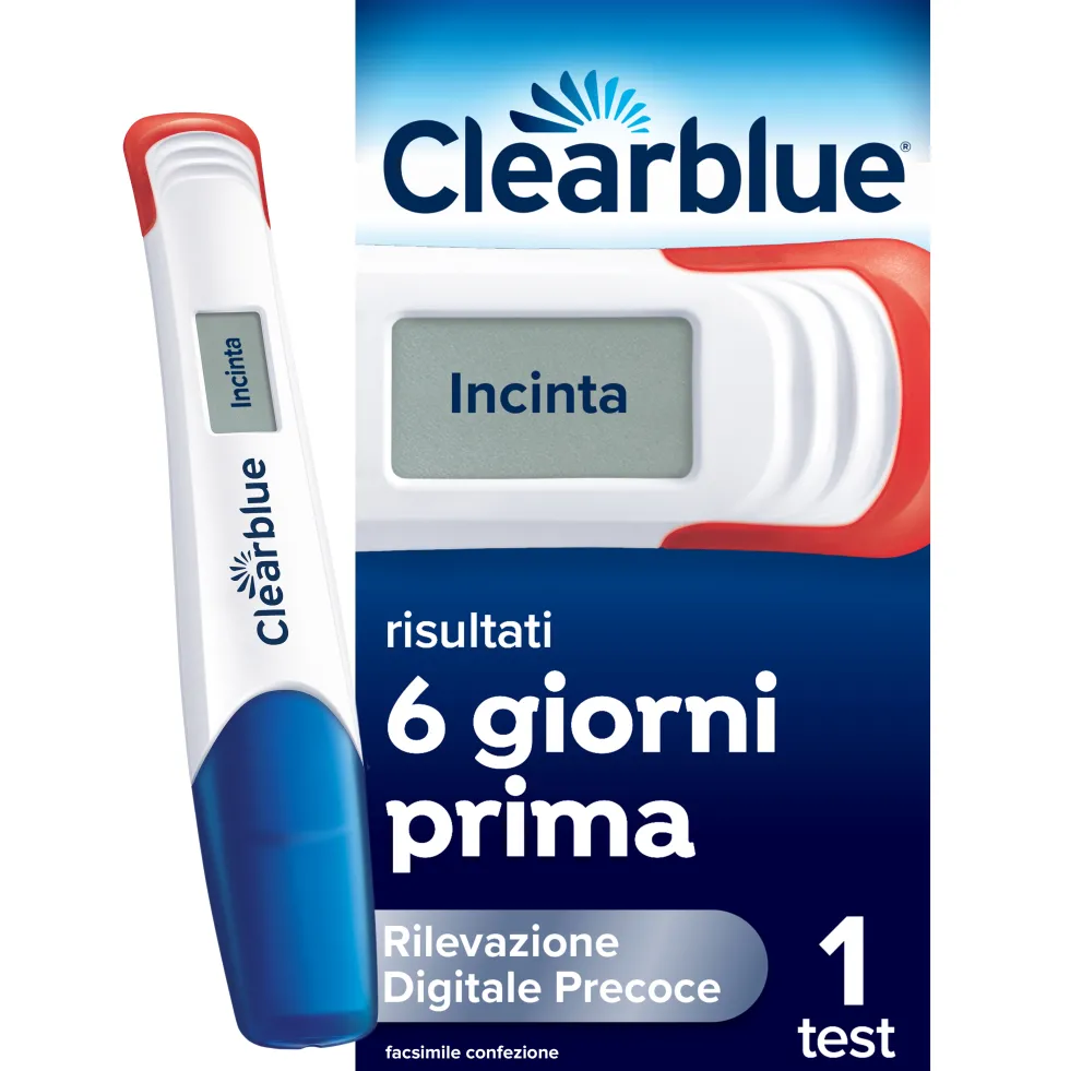 Clearblue Test di Gravidanza Rilevazione Digitale Precoce, 1 Test Digitale