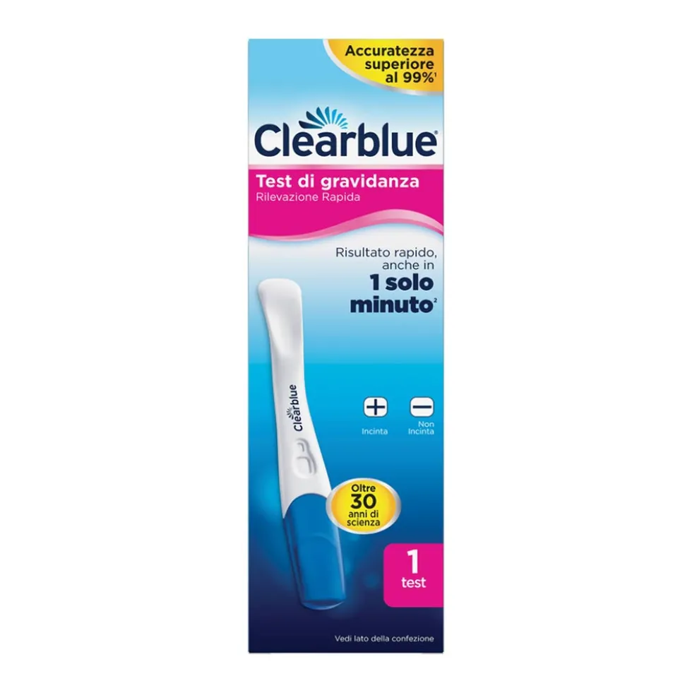 Clearblue Test di gravidanza - Test rapido per l'autodiagnosi della gravidanza, 1 test