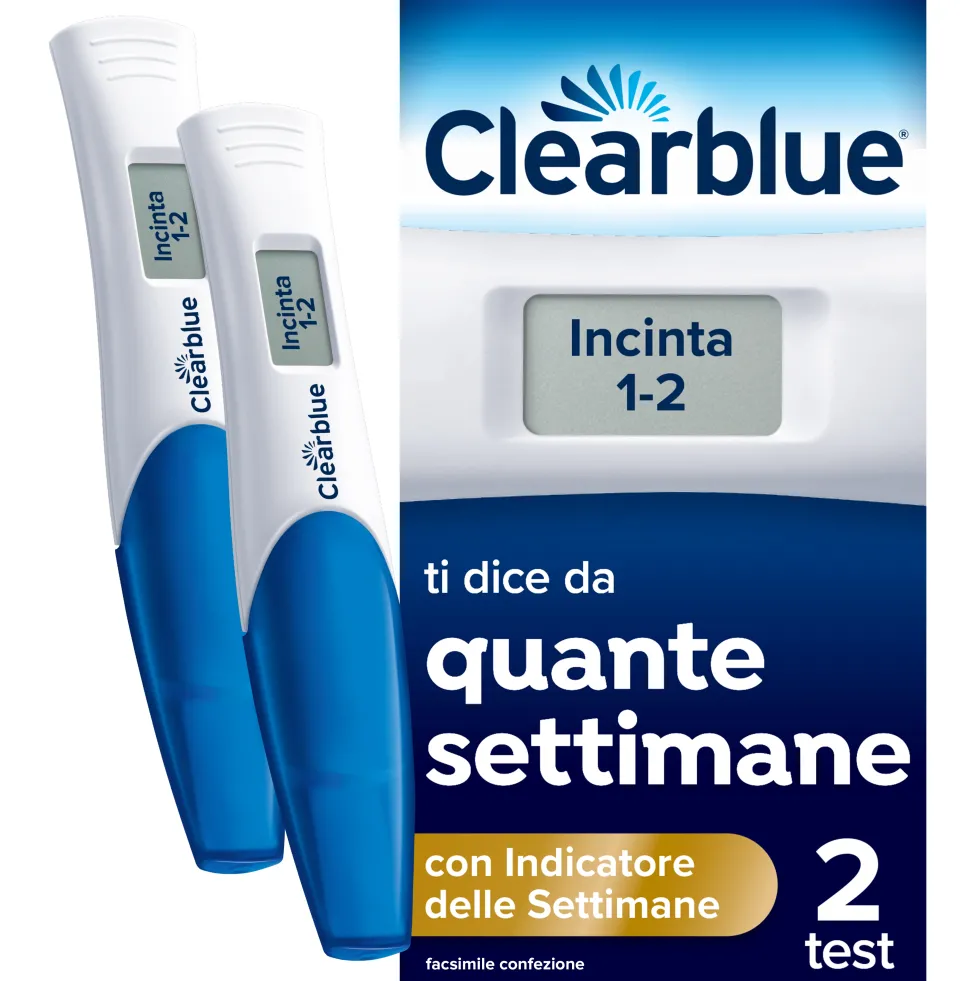 Clearblue Test di Gravidanza con Indicatore delle Settimane, 2 Test Digitali
