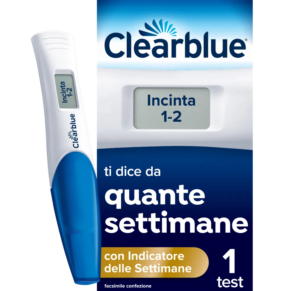 Clearblue Test di Gravidanza con Indicatore delle Settimane, 1 Test Digitale