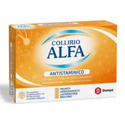 Collirio Alfa Antistam Antistaminico Soluzione 0,8mg/ml + 1mg/ml Nafazolina Nitrato + Tonzilamina Cloridrato, 10 Contenitori Monodose da 0,3ml