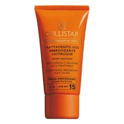 Collistar Trattamento Viso Abbronzante Antirughe SPF 15 - Crema solare per il viso anti-età, 50 ml