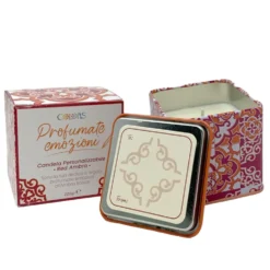 Colors Candela Profumata Personalizzabile Red Ambra, 220g