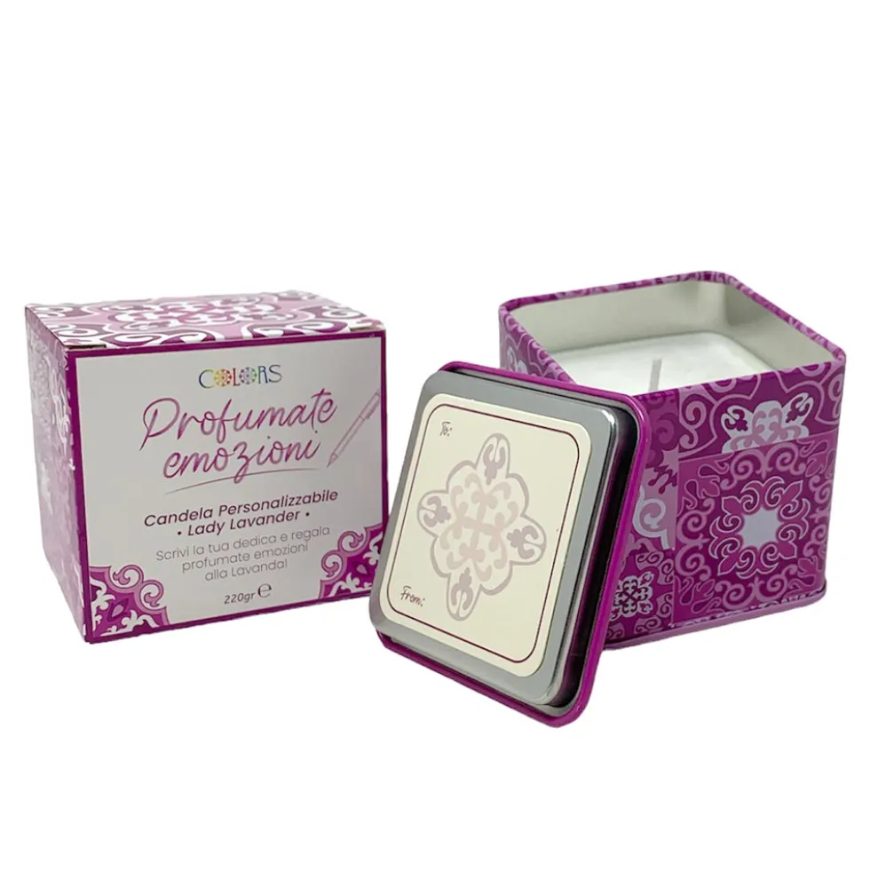 Colors Candela Profumata Personalizzabile Lady Lavander, 220g