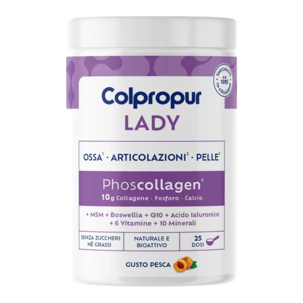Colpropur Collagene LADY Pesca Integratore Benessere Cartilagini Articolazioni e Ossa, 340g