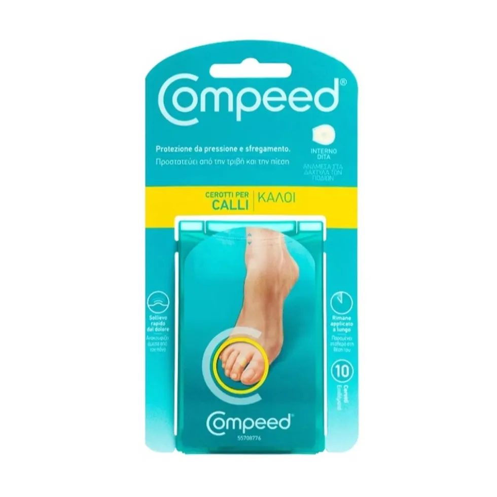 Compeed Cerotti per Calli Interno Dita Misura 2.2 x 2.2 cm, 10 Pezzi