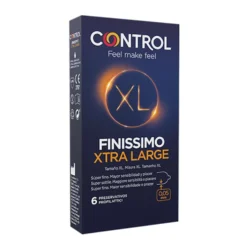 Control Finissimo Xtra Large - Profilattici ultra sottili per alta sensibilità e comfort, 6 pezzi