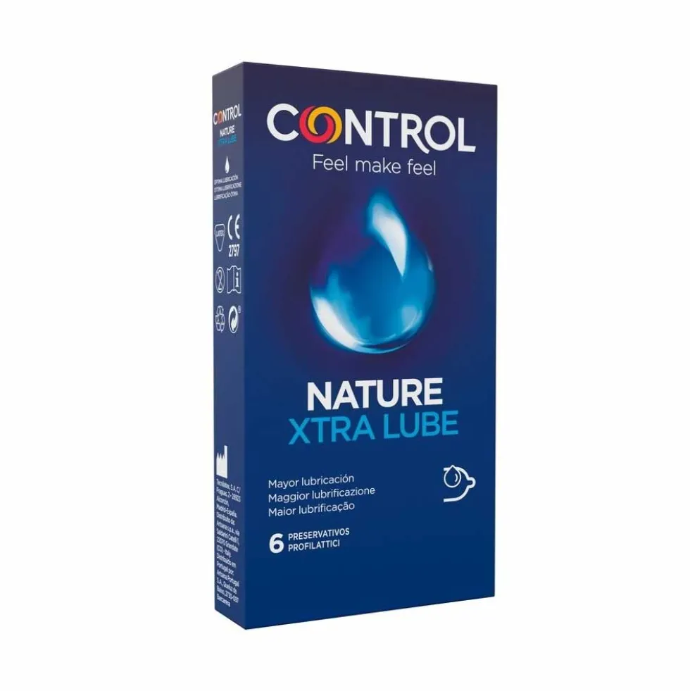Control Nature - Xtra Lube Profilattico, 6 Pezzi