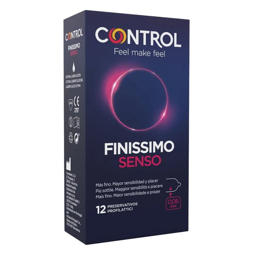 Control Sensivity - Finissimo Senso 0.06mm Profilattico, 12 Profilattici