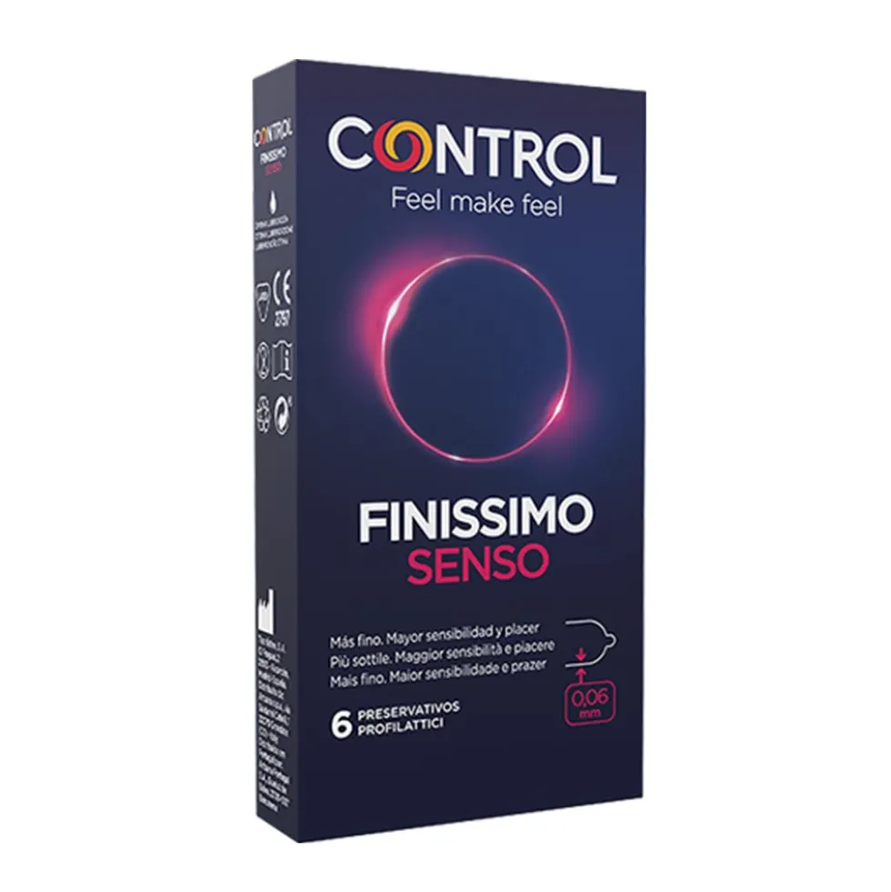 Control Sensivity - Finissimo Senso 0.06mm Profilattico, 6 Profilattici