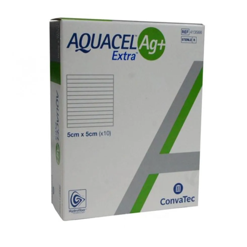 Convatec Aquacel Ag + Extra Medicazione Potenziata In Hydrofiber 5x5cm, 10Pezzi