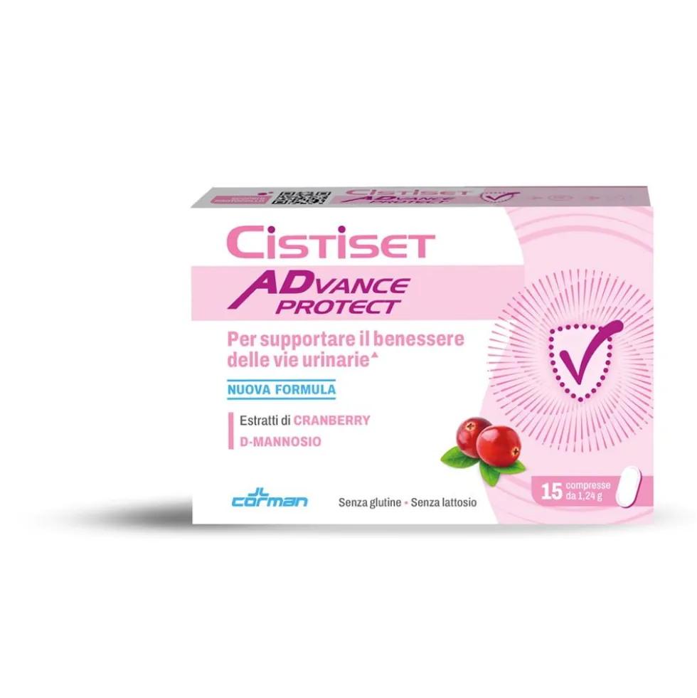 Corman Cistiset - Advance Protect Integratore per il benessere delle vie urinarie, 15 compresse