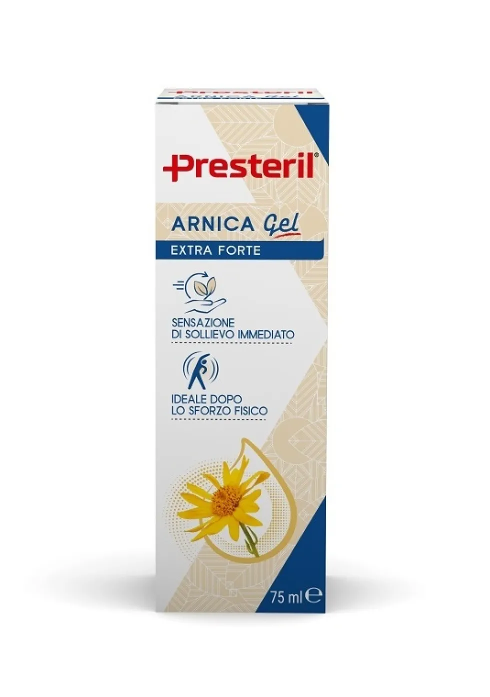 Corman Presteril Arnica Extra Forte - Gel lenitivo per il sollievo dopo lo sforzo fisico, 75 ml