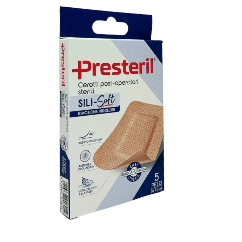 Corman Presteril - Sili Soft Cerotto Post Operatorio 5x7,5cm, 5 cerotti