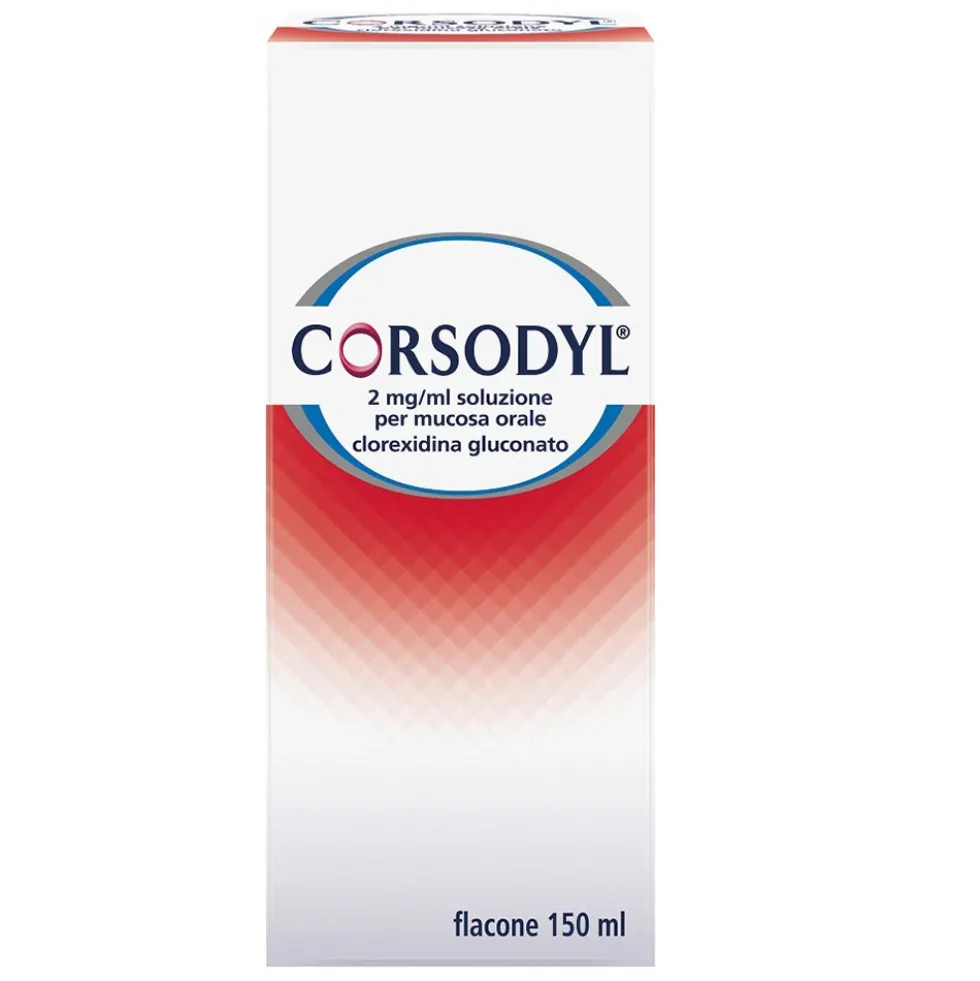 Corsodyl Collutorio Disinfettante Cavo Orale Prima Dopo Estrazioni Denti Antiplacca No Alcool, 150ml